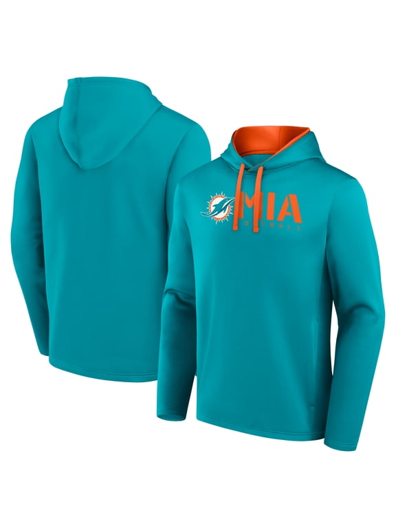 Men's Logo Athletic Aqua Miami Dolphins Head Start Pullover Hoodie