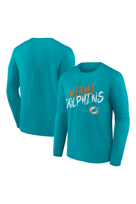 Men's Aqua Miami Dolphins Hustle Long Sleeve T-Shirt