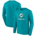 thumbnail image 1 of Men's Aqua Miami Dolphins Logo Team Lockup Long Sleeve T-Shirt, 1 of 3