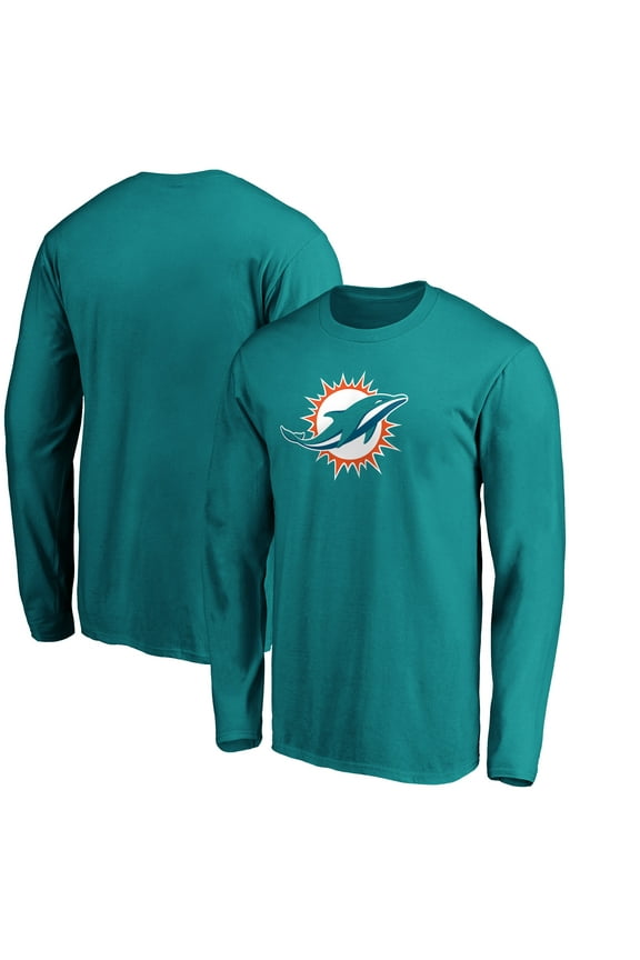 Men's Aqua Miami Dolphins Primary Logo Long Sleeve T-Shirt