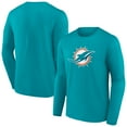 thumbnail image 1 of Men's Aqua Miami Dolphins Primary Team Logo Long Sleeve T-Shirt, 1 of 3