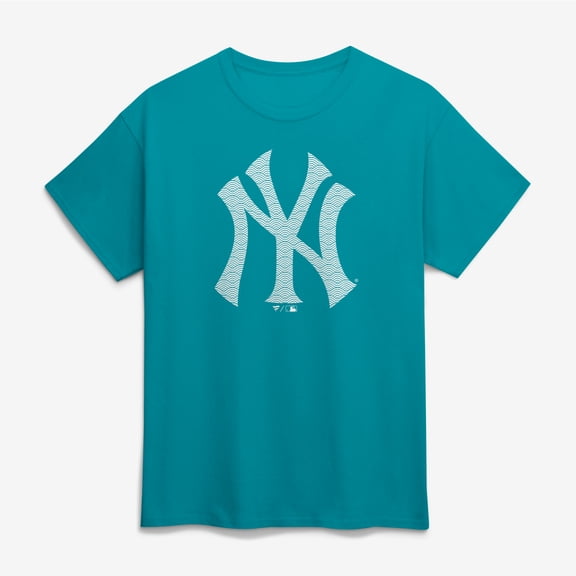 Men's Aqua New York Yankees Summer Wave T-Shirt