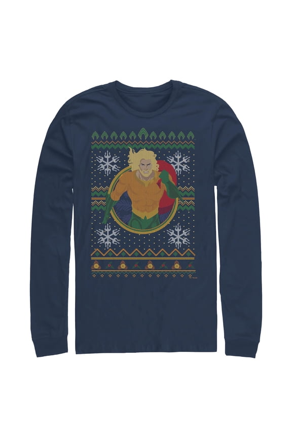 Men's Aquaman Water King Ugly Sweater Long Sleeve Shirt