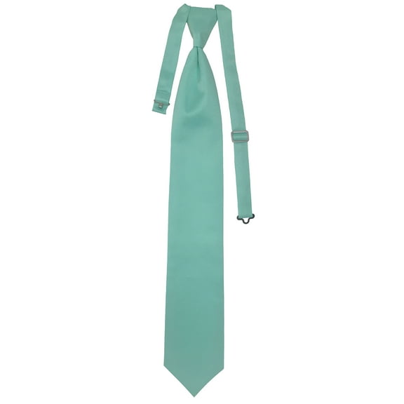 Men’s Aquamarine Formal Satin Pre-Tied Necktie Tie in a Variety of Colors by Spencer J’s Signature Satin Collection