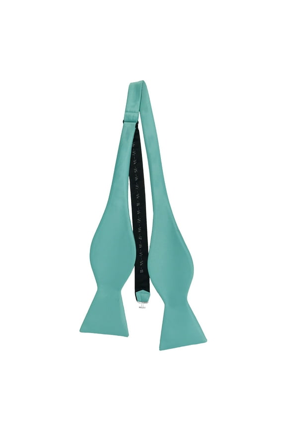 Men’s Aquamarine Formal Satin Self-Tie Bow Tie in a Variety of Colors by Spencer J’s Signature Satin Collection