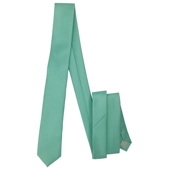 Men’s Aquamarine Formal Satin Self-Tie Skinny Tie in a Variety of Colors by Spencer J’s Signature Satin Collection