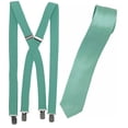 thumbnail image 1 of Men’s Aquamarine Suspenders & Satin Skinny Tie Collection in a variety of colors by Spencer J’s, 1 of 3