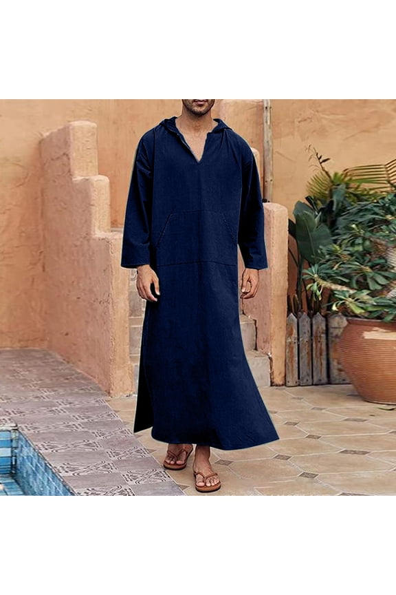 Men's Arab Casual Long Sleeve Hooded Pocket Loose Robe Shirt Robe Nigerian Dresses for Women Traditional Long Head Dress Sackcloth Clothes for Women Skating Dress Girls 10 Scarfs for Women Packs Women