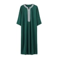 thumbnail image 1 of Men's Arab Long Sleeve Embroidered Thobe Traditional Middle Robe Wear Elegant Dress Long Robe With Pockets Clothes, 1 of 3