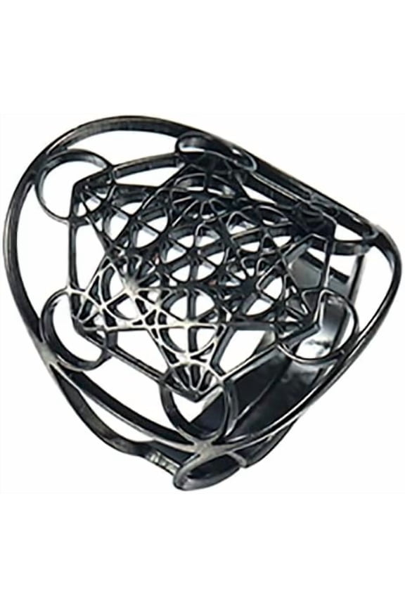 Men's Archangel Metatron Ring Adjustable Six-Manifold Metatron's Cube Symbol Sacred Geometric Protection Amulet Women's Statement Ring