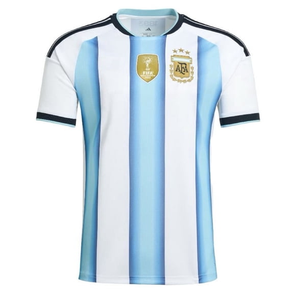 Men's Argentina 3-Star Commemorative Home Soccer Jersey, Sky Blue White Gradient Stripe Short Sleeve Football Shirt, 1893 Back Print Breathable Quick Dry Uniform for Training