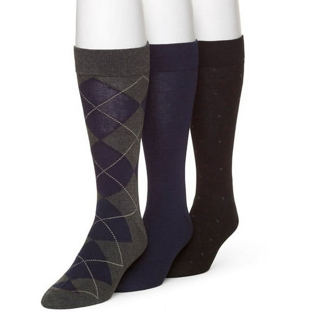 Men's Argyle Dress Fashion Socks, 3-Pairs