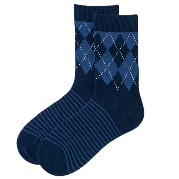 Men's Argyle Dress Socks Business Casual Patterned Cotton Crew Sock Lightweight Soft Comfort, Medium 7-10.5, 5 Pairs