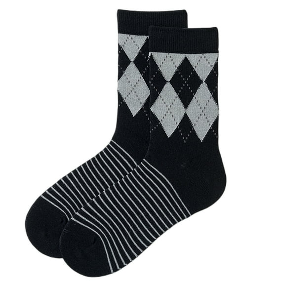 Men's Argyle Dress Socks Business Casual Patterned Cotton Crew Sock Lightweight Soft Comfort, Medium 7-10.5, 5 Pairs
