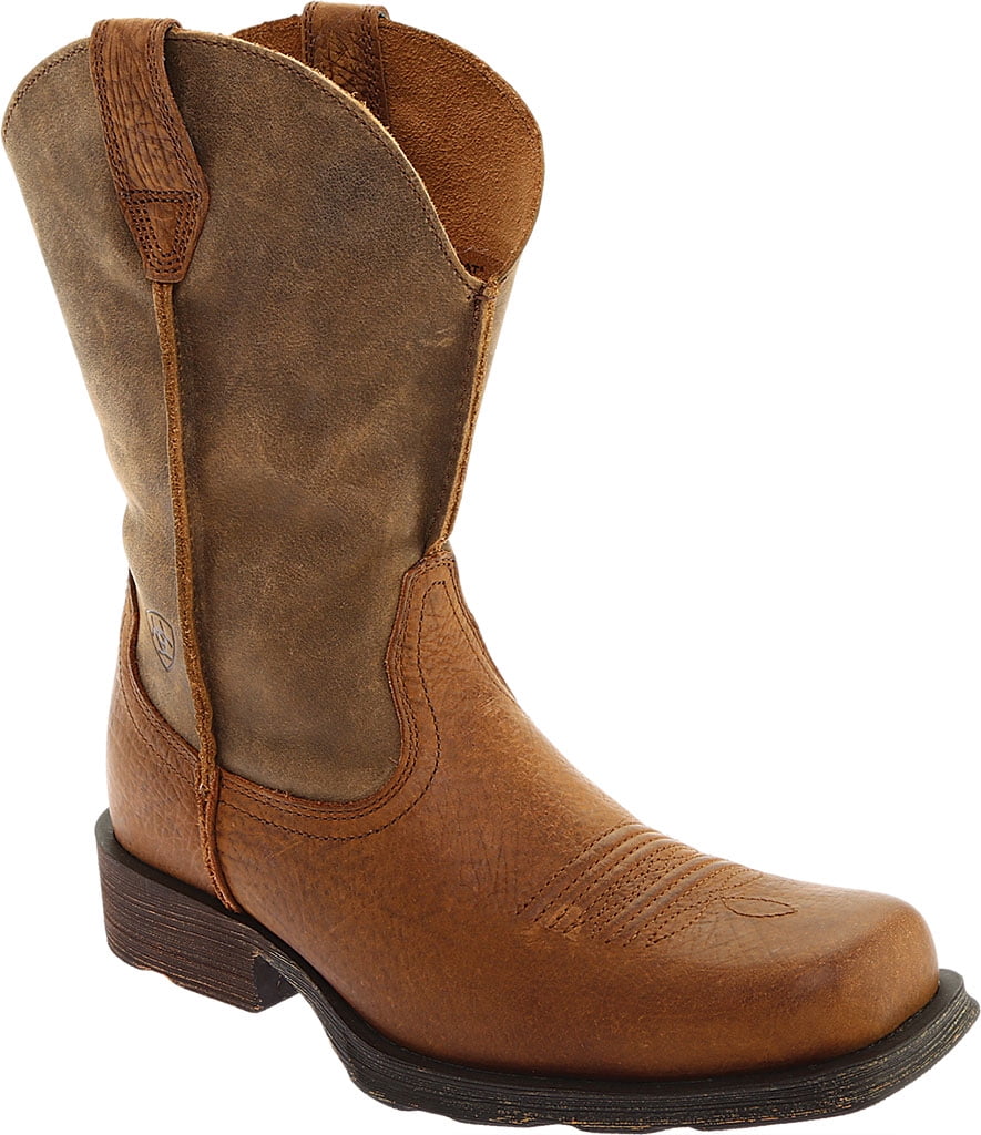 Men's Ariat Rambler Square Toe Boot Brown Bomber Full Grain Leather 11.