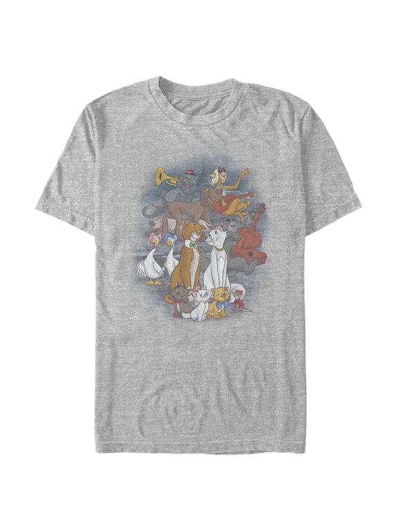 Men's Aristocats Crew Photo Graphic Tee Athletic Heather 3X Large
