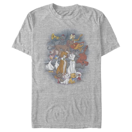 Men's Aristocats Crew Photo Graphic Tee Athletic Heather Medium