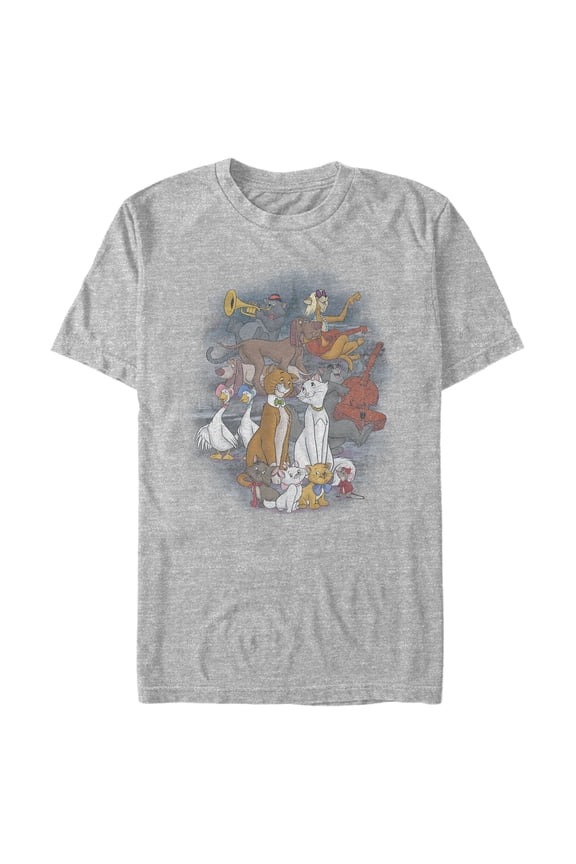 Men's Aristocats Crew Photo Graphic Tee Athletic Heather X Large