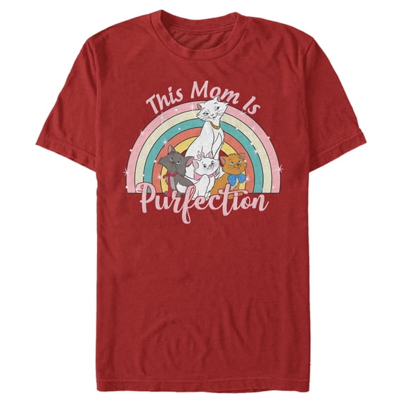 Men's Aristocats Duchess and Kittens This Mom Is Perfection Graphic Tee Red 2X Large