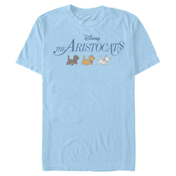 Men's Aristocats Kitten Strut Movie Logo Graphic Tee Light Blue 2X Large