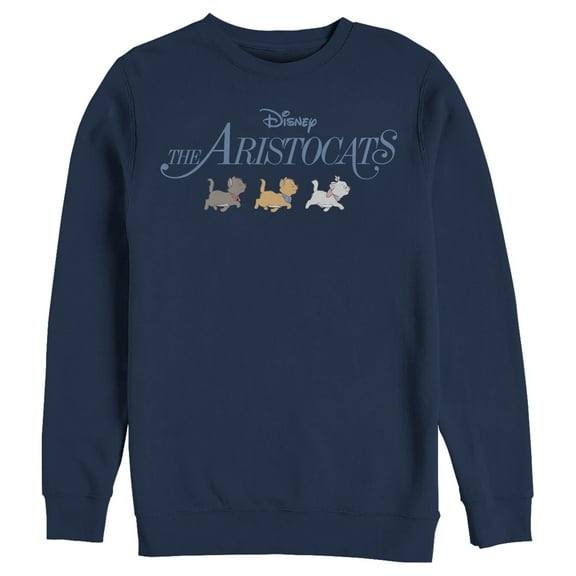 Men's Aristocats Kitten Strut Movie Logo Sweatshirt Navy Blue Small