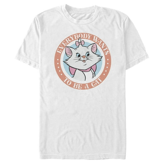 Men's Aristocats Marie Everybody Wants To Be A Cat  Graphic Tee White Large