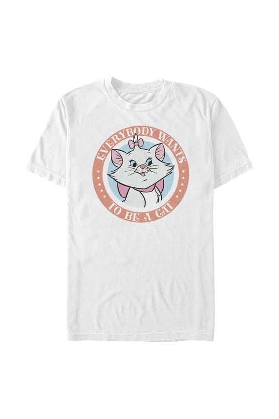 Men's Aristocats Marie Everybody Wants To Be A Cat Graphic Tee White Large