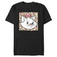 thumbnail image 1 of Men's Aristocats Marie In A Bed Of Flowers Cuteness Stare Graphic Tee Black X Large, 1 of 5
