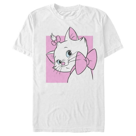Men's Aristocats Marie Square Portrait Graphic Tee White Small