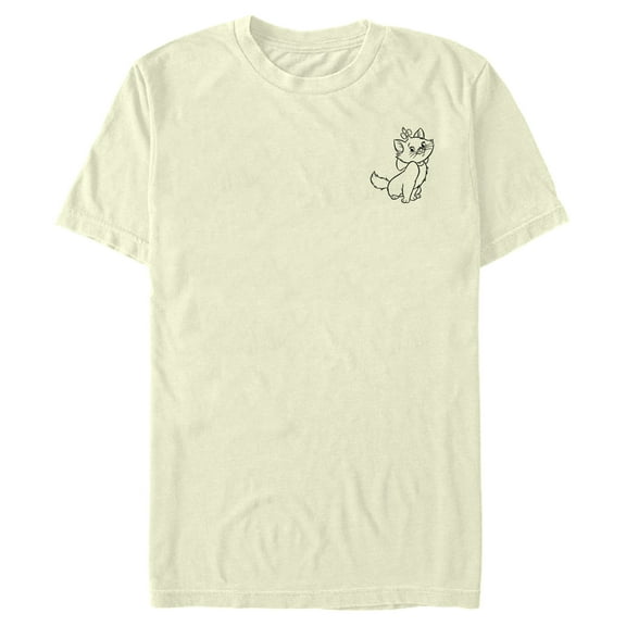 Men's Aristocats Minimalist Marie Graphic Tee Beige Large