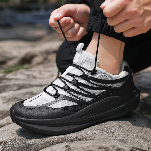 Men's Army Green Breathable Mesh Outdoor Running Shoes, Lightweight Athletic Sneakers for Hiking, Sports, and Casual Wear