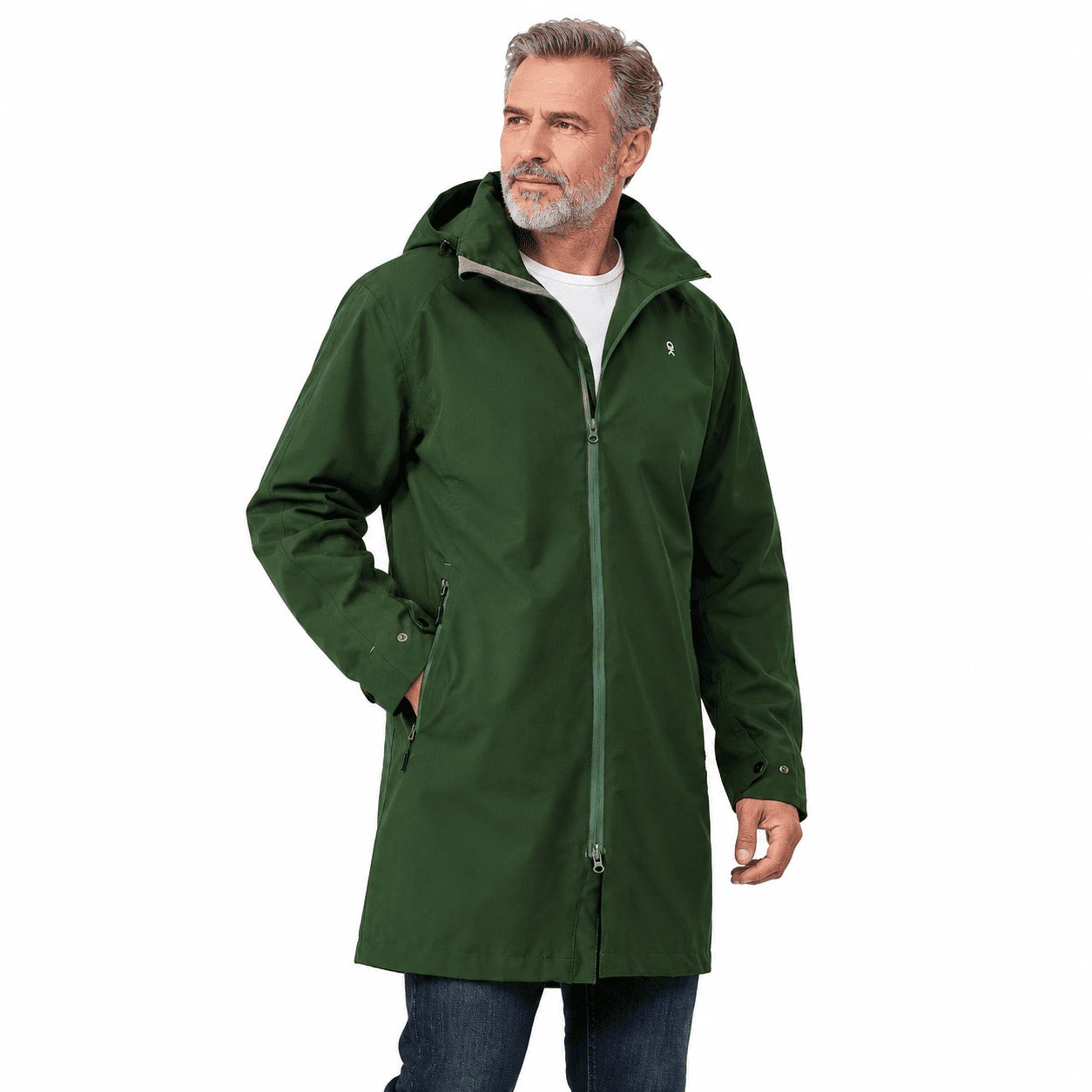 Shell Jacket Army Men's Army Green Large Waterproof Long Rain Shell Jacket Windbreaker ...