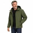 Shell Jacket Army Men's Army Green Small Hooded Fleece Lined Waterproof Lightweight Rain ...