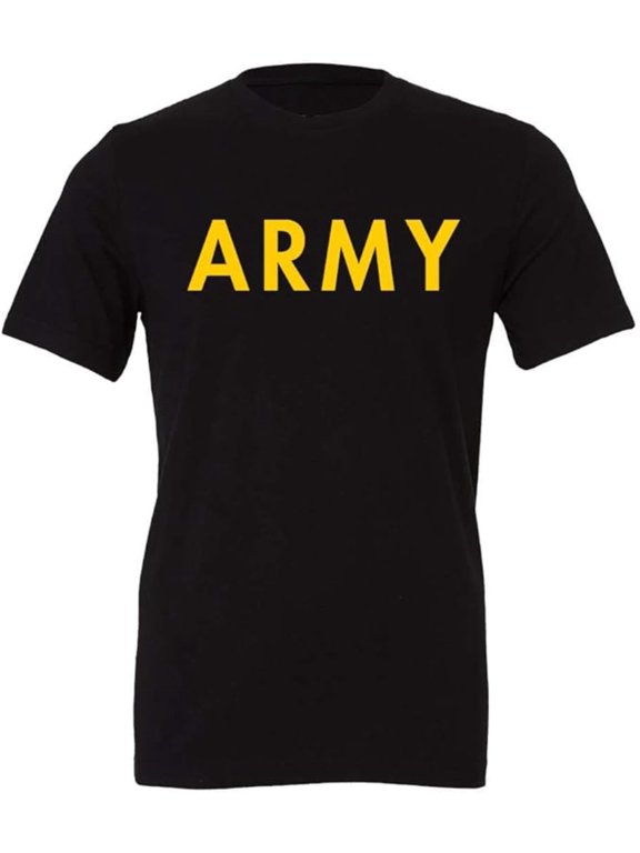 Men's Army PT Style T-Shirt | U.S. Army Military Physical Training Infantry Exercise Workout Gear Shirt (Black, 5X-Large)