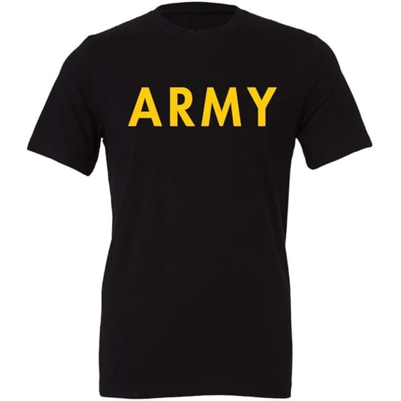 Men's Army PT Style T-Shirt | U.S. Army Military Physical Training Infantry Exercise Workout Gear Shirt (Black, XX-Large)