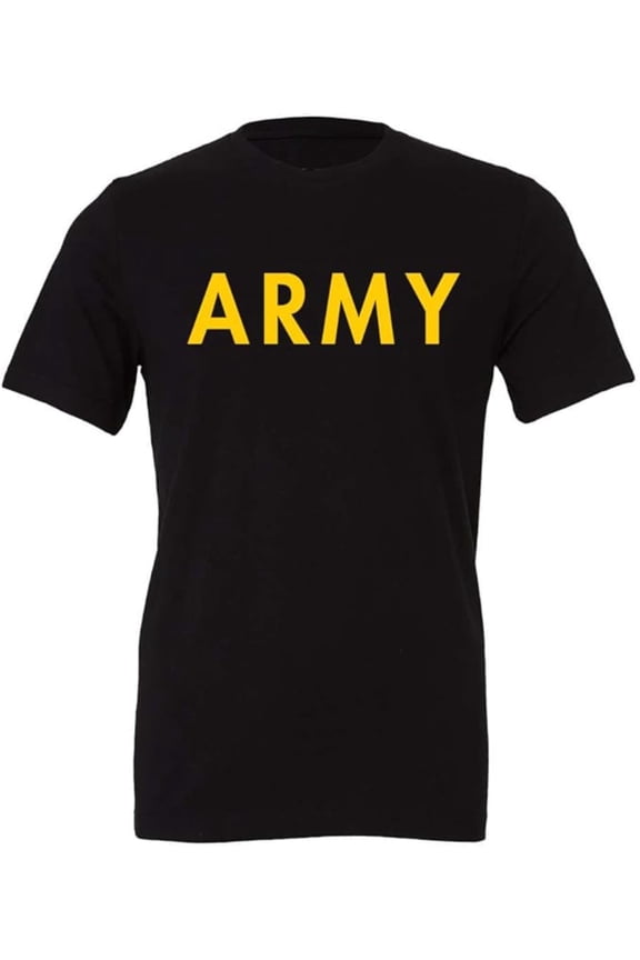 Men's Army PT Style T-Shirt | U.S. Army Military Physical Training Infantry Exercise Workout Gear Shirt (Black, XX-Large)