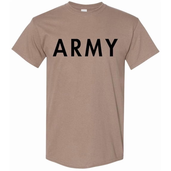 Men's Army PT Style T-Shirt | U.S. Army Military Physical Training Infantry Exercise Workout Gear Shirt (CoyoteBrown, Small)