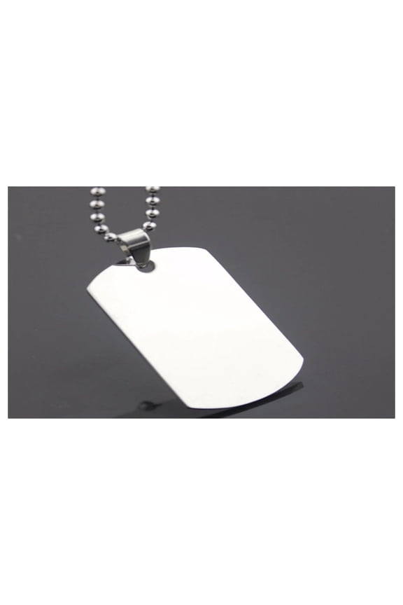 Men's Army Style Dog Tags with Chain - 316L Stainless Steel Pendant Necklace