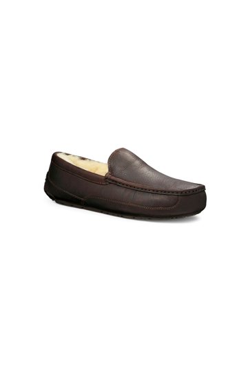 UGG Ascot Leather / Sheepskin Slipper in China Tea US Mens Size 9 NEW UGG MENS ASCOT CHINA TEA LEATHER SLIPPERS US 7, 8, 9, 10  main image 3