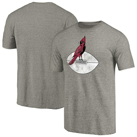 Men's Ash Arizona Cardinals Throwback Logo Tri-Blend T-Shirt