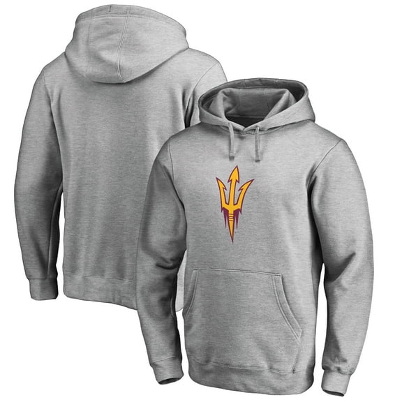 Men's Ash Arizona State Sun Devils Primary Team Logo Pullover Hoodie