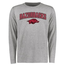 Men's Ash Arkansas Razorbacks Proud Mascot Long Sleeve T-Shirt
