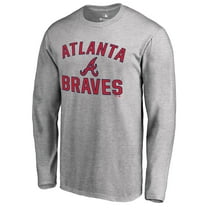 Men's Ash Atlanta Braves Victory Arch Long Sleeve T-Shirt