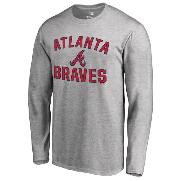 Men's Ash Atlanta Braves Victory Arch Long Sleeve T-Shirt