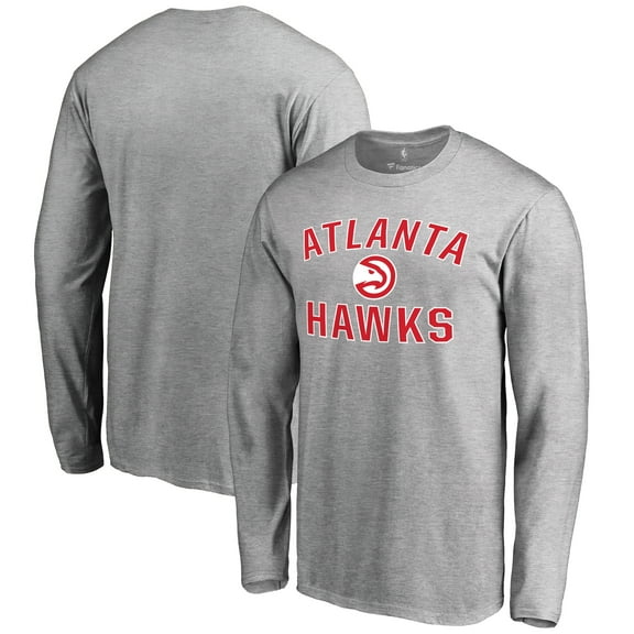 Men's Ash Atlanta Hawks Victory Arch Long Sleeve T-Shirt