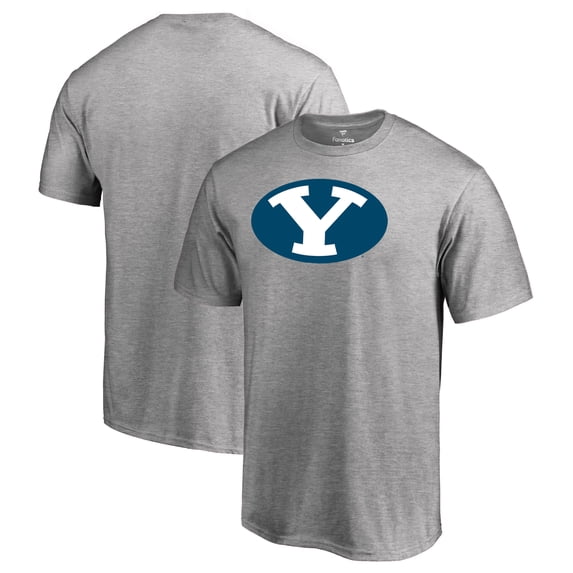Men's Ash BYU Cougars Primary Team Logo T-Shirt