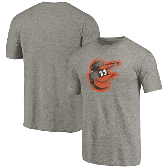 Men's Ash Baltimore Orioles Distressed Team Tri-Blend T-Shirt