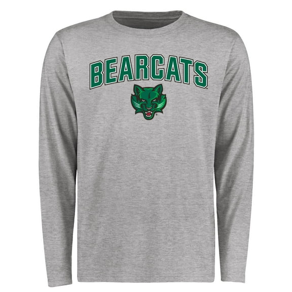 Men's Ash Binghamton Bearcats Proud Mascot Long Sleeve T-Shirt