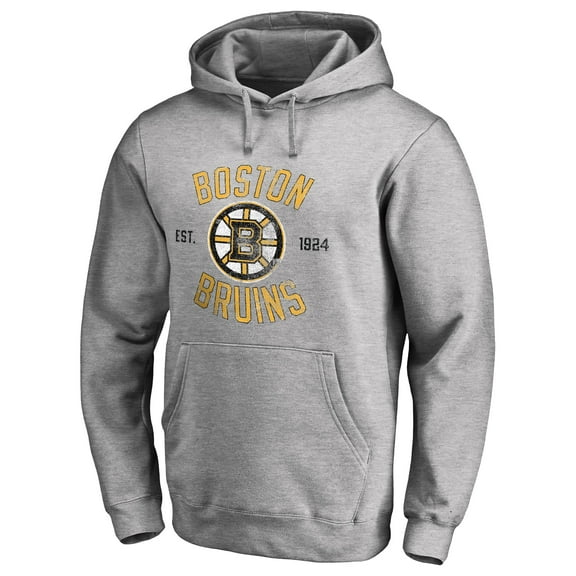 Men's Ash Boston Bruins Heritage Pullover Hoodie
