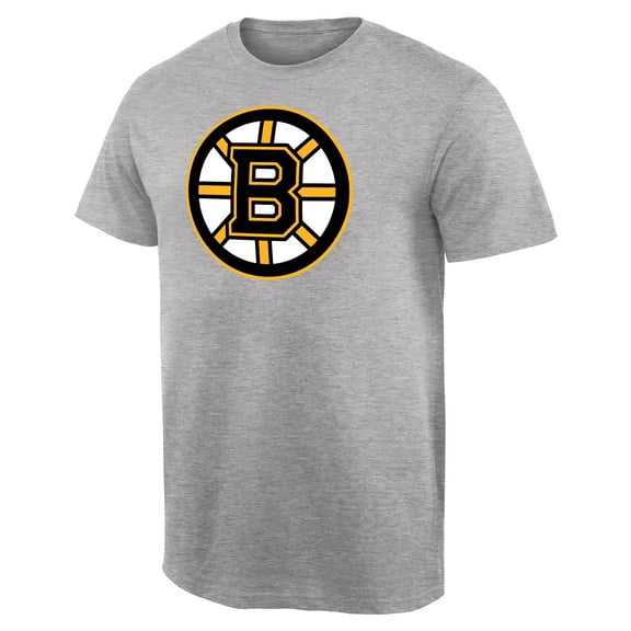 Men's Ash Boston Bruins Team Primary Logo T-Shirt